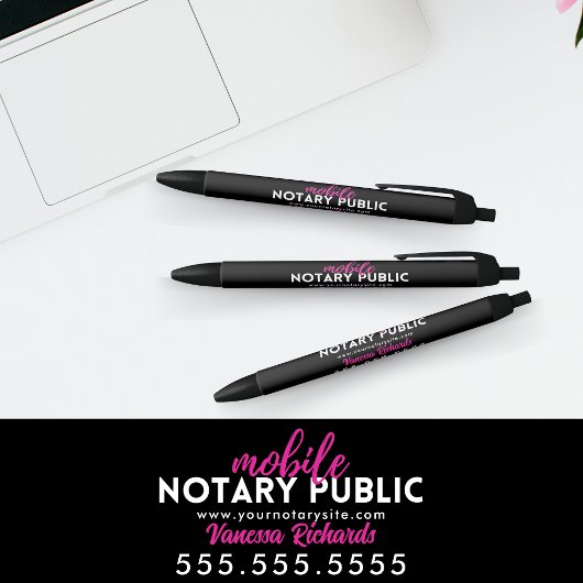 Moderne Zwart & Roze Notaris Openbare Promotie Zwarte Inkt Pen