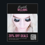 Moderne Zwart Roze Schoonheid Salon Promo Deals QR Flyer<br><div class="desc">Modern Zwart Roze Schoonheidssalon Promo Deals QR Code Flyer</div>