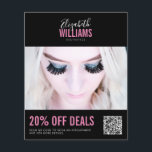 Moderne Zwart Roze Schoonheid Salon Promo Deals QR Flyer<br><div class="desc">Modern Zwart Roze Schoonheidssalon Promo Deals QR Code Flyer</div>