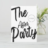 Moderne, zwart script zwart wit na bruiloft kaart (Staand voorkant)