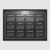 Moderne zwart-wit 2024 kalender magneet (Voorkant)