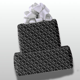 Moderne zwart-wit 40e verjaardag cadeaupapier
