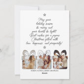 Moderne Zwart-Wit Aangepaste Familiefoto Boom Feestdagenkaart (Achterkant)
