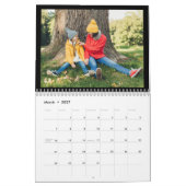Moderne zwart-wit aangepaste gezelfotokalender kalender (Mar 2027)
