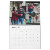 Moderne zwart-wit aangepaste gezelfotokalender kalender (Feb 2027)