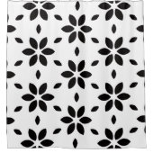 Moderne zwart-wit abstracte bloemmotief  douchegordijn (Voorkant)