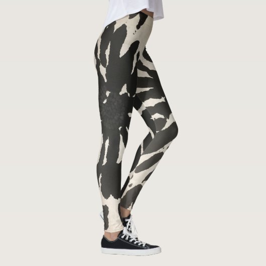 Moderne zwart-wit Abstracte Leggings (Rechts)