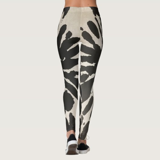 Moderne zwart-wit Abstracte Leggings (Achterkant)