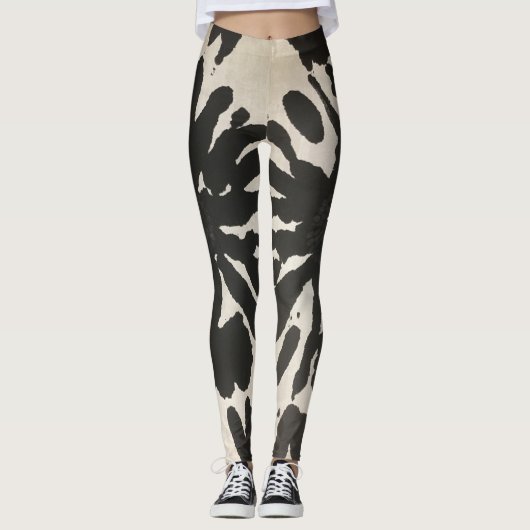 Moderne zwart-wit Abstracte Leggings (Voorkant)