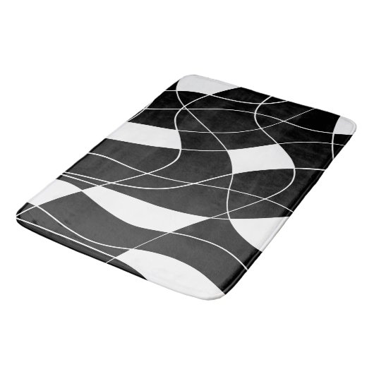 moderne zwart-wit abstracte patroon badmat (Gekanteld)