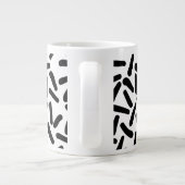 Moderne Zwart-Wit Abstracte Patroon Jumbo Mok (Achterkant)