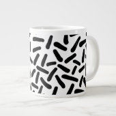 Moderne Zwart-Wit Abstracte Patroon Jumbo Mok (Voorkant rechts)