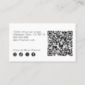 Moderne zwart-wit Abstracte Scribble QR-code Visitekaartje (Achterkant)