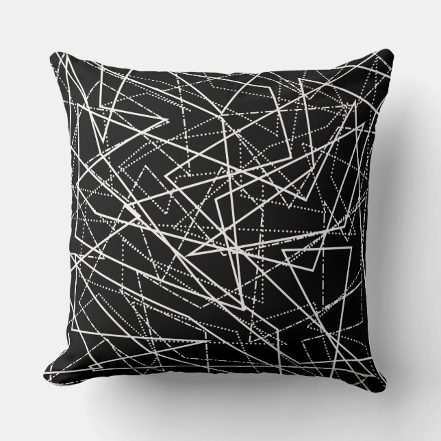 Moderne zwart-wit abstracte sierkussen (Voorkant)