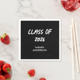 Moderne zwart-wit afstudeerfeest decoratie servet