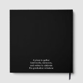 Moderne zwart-wit afstudeerfeest gastenboek (Achterkant)