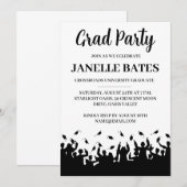Moderne zwart-wit afstudeerfeest uitnodiging (Voorkant / Achterkant)