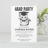 Moderne zwart-wit afstudeerfeest uitnodiging (Staand voorkant)