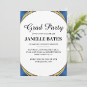 Moderne zwart-wit afstudeerfeest uitnodiging (Staand voorkant)