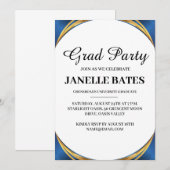 Moderne zwart-wit afstudeerfeest uitnodiging (Voorkant / Achterkant)