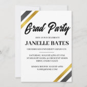 Moderne zwart-wit afstudeerfeest uitnodiging (Voorkant)