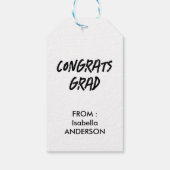 Moderne zwart-wit afstudeerfoto cadeaulabel (Achterkant)