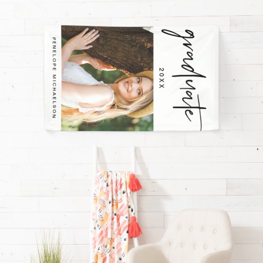 Moderne zwart-wit Afstuderen de Foto van het Manus Spandoek (Insitu)