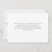 Moderne zwart-wit Afstuderen twee foto's Notitiekaartje (Achterkant)