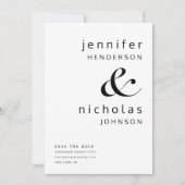 Moderne Zwart-Wit Ampersand Foto Save The Date (Voorkant)
