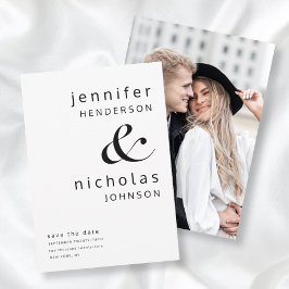 Moderne Zwart-Wit Ampersand Foto  Save The Date
