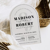 Moderne Zwart & Wit Ampersand Photo Arch Wedding Kaart