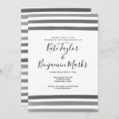 Moderne Zwart & Wit Aquarellen Verlovingsfeest Kaart (Voorkant / Achterkant)