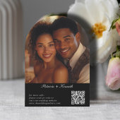 Moderne Zwart & Wit Arch QR Code Trouwfoto Kaart