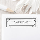 Moderne zwart-wit Art Deco | Vakantie Etiket (Insitu)