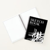 Moderne zwart-wit artiestenlijnen gepersonaliseerd notitieboek (Binnen)