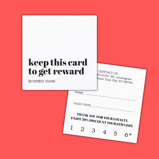 Moderne Zwart Wit Beauty Bold Salon Klantenkaartje