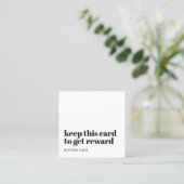 Moderne Zwart Wit Beauty Bold Salon Klantenkaartje (Staand voorkant)