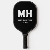 Moderne zwart-wit Beste Papa Ooit Vaderdag Pickleball Paddle (Voorkant)