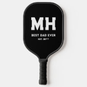 Moderne zwart-wit Beste Papa Ooit Vaderdag Pickleball Paddle (Achterkant)