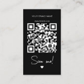 Moderne zwart-wit bestelling bedankt QR-code Visitekaartje (Achterkant)