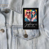 Moderne Zwart/Wit Bestie Foto gepersonaliseerd Button (Insitu)