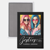 Moderne Zwart/Wit Bestie Foto gepersonaliseerd Magneet (Voorkant / Achterkant)