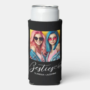 Moderne Zwart Wit Bestie Foto gepersonaliseerd Seltzer Blikjeskoeler