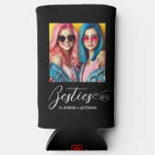 Moderne Zwart Wit Bestie Foto gepersonaliseerd Seltzer Blikjeskoeler (Voorkant)