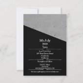 Moderne zwart-wit betonnen bruiloft kaart (Achterkant)