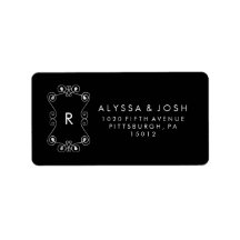 Moderne zwart-wit bloeit ingelijste bruiloft