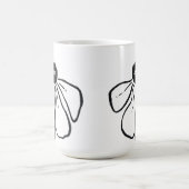 Moderne Zwart & Wit Bloem mok (Center)