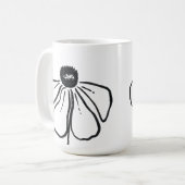 Moderne Zwart & Wit Bloem mok (Voorkant links)