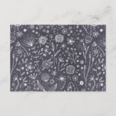 Moderne zwart-wit bloemen bruiloft details informatiekaartje (Achterkant)