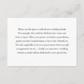 Moderne zwart-wit bloemen bruiloft details informatiekaartje (Achterkant)